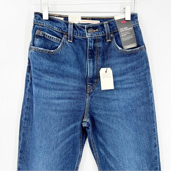 NWT Levi’s 70s High Waist Slim Straight Leg Jeans 26 Sonoma Hills Wash - Picture 4 of 7